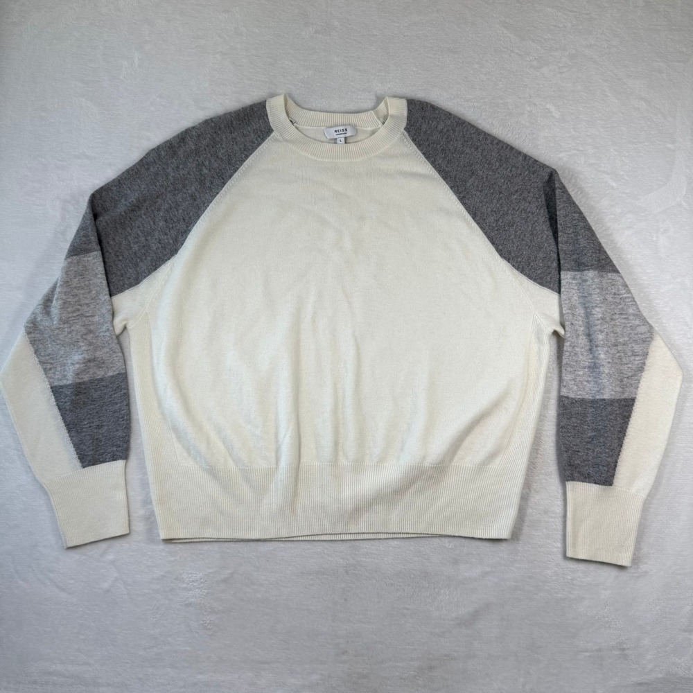 Reiss Reina Cashmere Colorblock Crewneck Sweater - Picture 3 of 10
